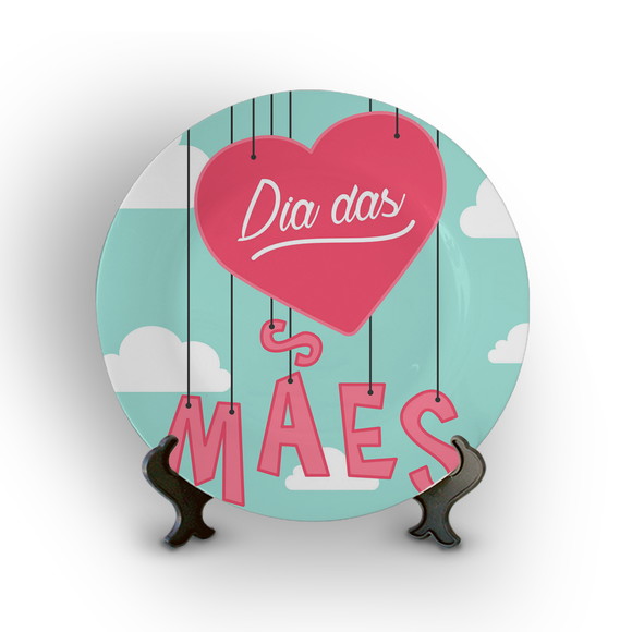 Prato Porcelana Dia das Mães