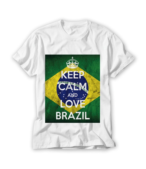 Camiseta Keep Calm and Love Brasil