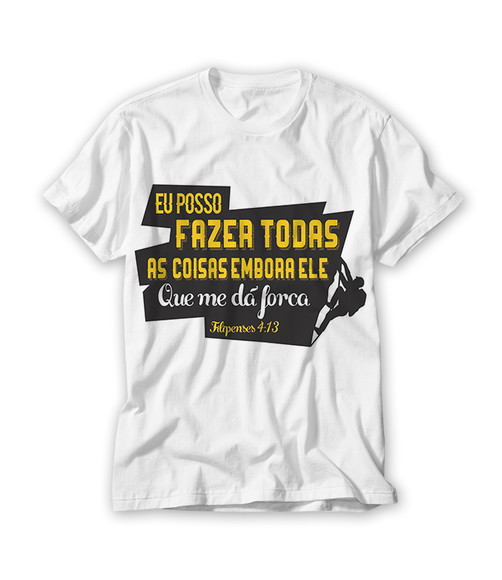 Camiseta Religiosa Eu Posso Fazer Todas As Coisas