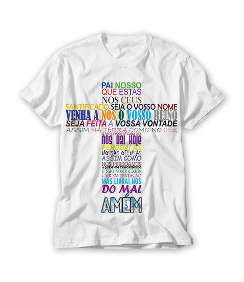 Camiseta Religiosa Pai Nosso Que Estais no Céu