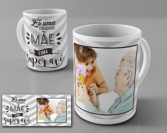 Caneca És Uma Grande Mãe e Avò Personalizada com Foto