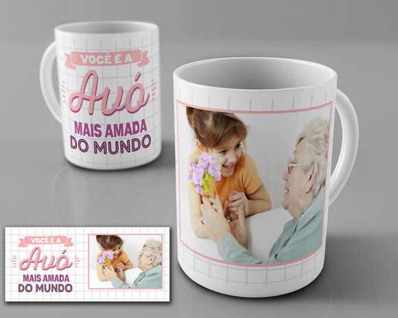 Caneca Personalizada Para Avó com foto