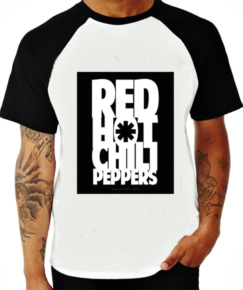 Camiseta Raglan Banda de Rock - Red Hot Chili Pepper