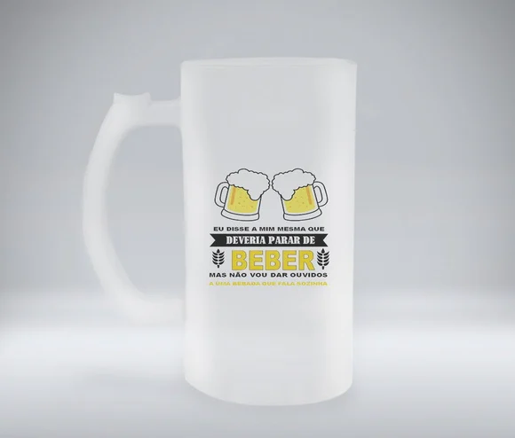 Caneca de Chopp Jateada Deveria Para de Beber