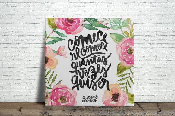 Azulejo Decorativo Comece recomece quantas vezes quiser