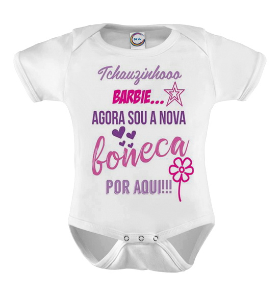Body Infantil Agora Sou a Nova Boneca Por Aqui