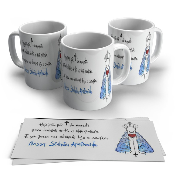 Caneca Porcelana Nossa Senhora Aparecida