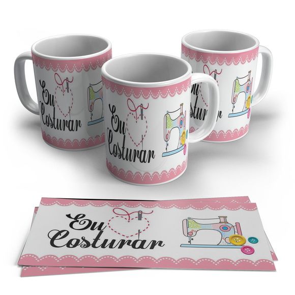 Caneca Eu Amo Costurar