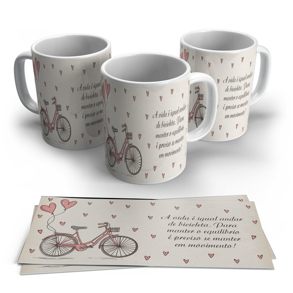 Caneca A Vida é Igual a Andar de Bicicleta