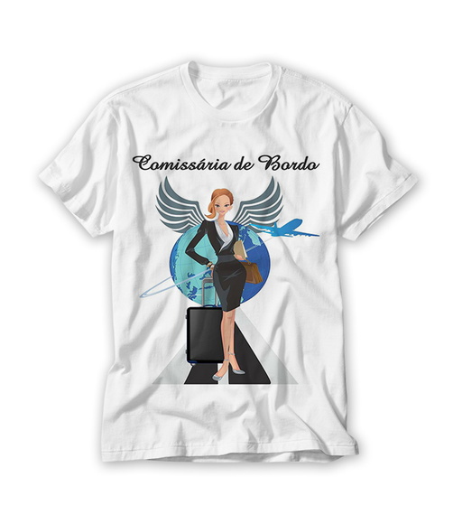 Camiseta Profissão - Comissária de Bordo