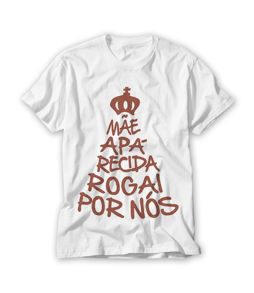 Camiseta Mãe Aparecida Rogai Por Nós