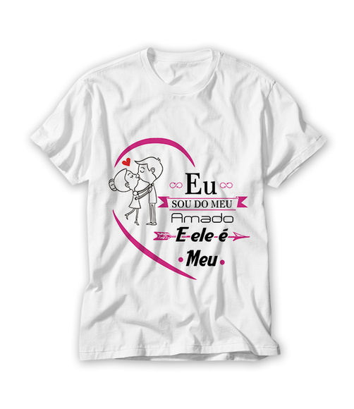 Kit Camiseta Casal -Eu Sou do Meu Amado E ele é Meu