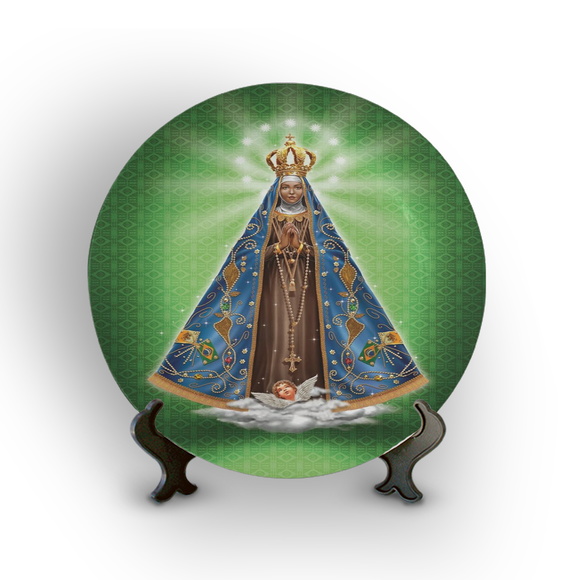 Prato Porcelana Decorativo Nossa Senhora