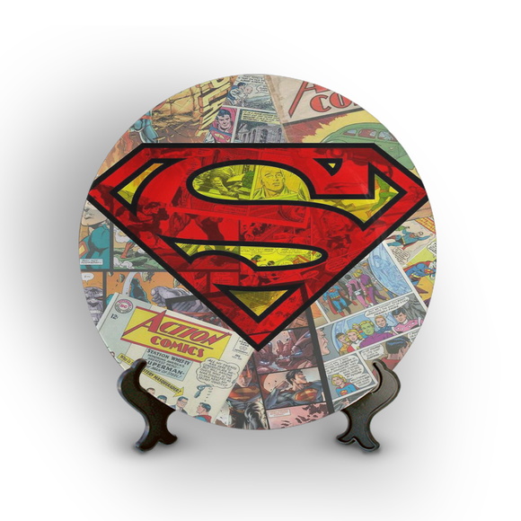 Prato Porcelana Decorativo Superman