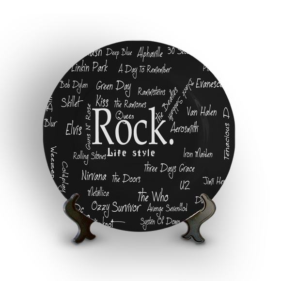 Prato Porcelana Decorativo Rock