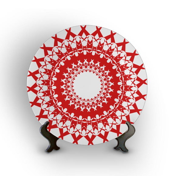 Prato Porcelana Decorativo Mandala