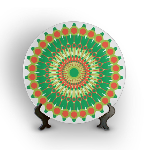 Prato Porcelana Decorativo Mandala
