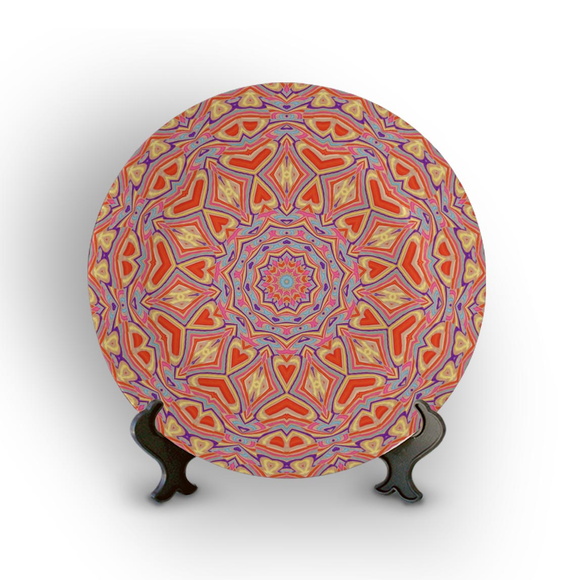 Prato Porcelana Decorativo Mandala