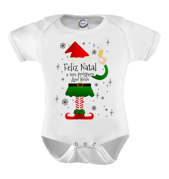 Body Infantil Feliz Natal e Próspero Ano Novo