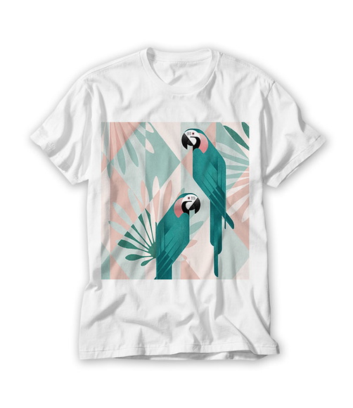 Camiseta Estampada com Araras