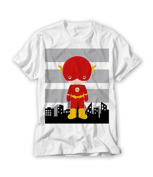 Camiseta Infantil Mascotes Super Heróis Flash