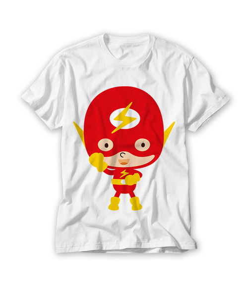 Camiseta Infantil Mascotes Super Heróis Flash