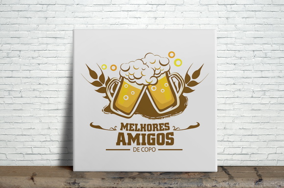 Azulejo Decorativo Melhores Amigos de Copo