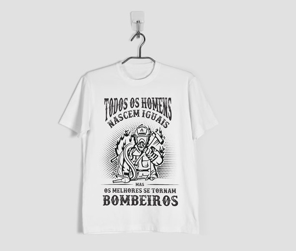 Camiseta Todos Os Homens Nascem Iguais - Bombeiros