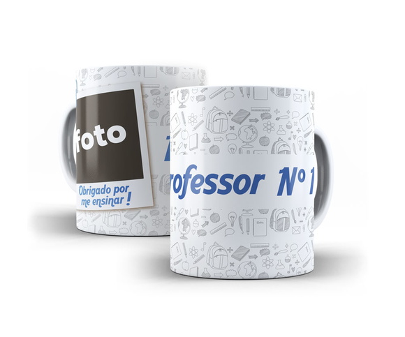 Caneca de Porcelana Professor e Professora nº 1