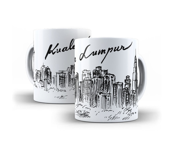 Caneca de Porcelana Kualalumpur