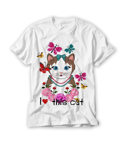 Camiseta I Love This Cat