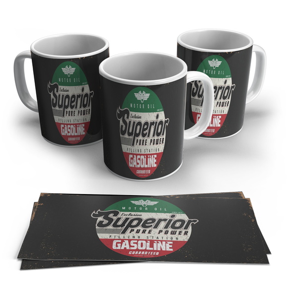 Caneca de Porcelana Vintage Motor Oil