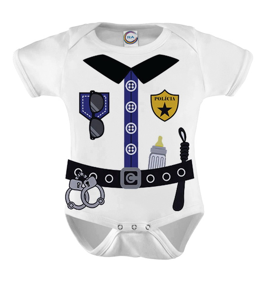 Body Infantil Bebê Policial