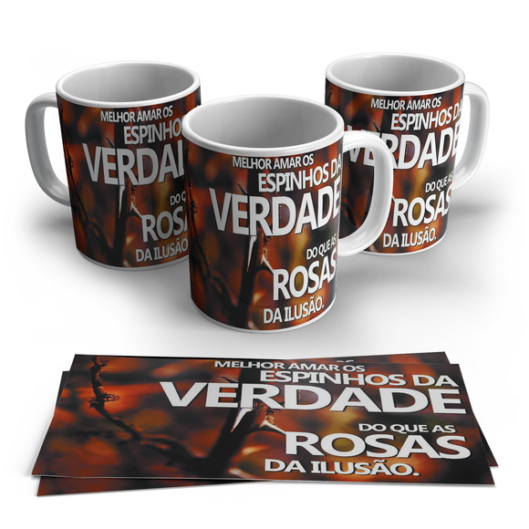 Caneca Porcelana Melhor Amar os Espinhos