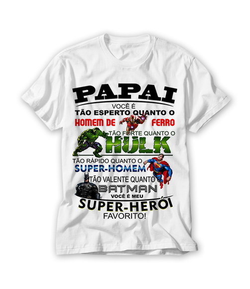 Camiseta Dia dos Pais Papai Super Herói