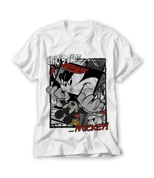 Camiseta Divertida Whos's Bad Mickey