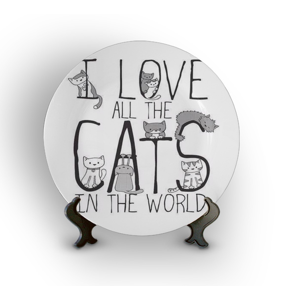 Prato Porcelana I Love All The Cats
