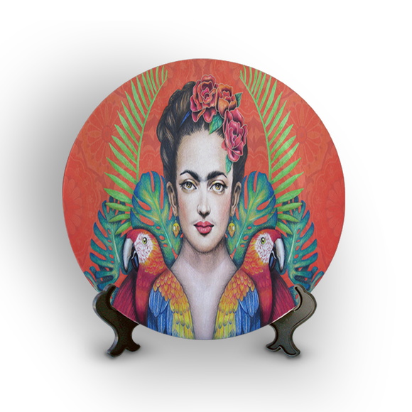 Prato Porcelana Decorativo Frida Kahlo