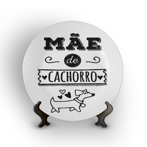 Prato Porcelana Mãe de Cachorro