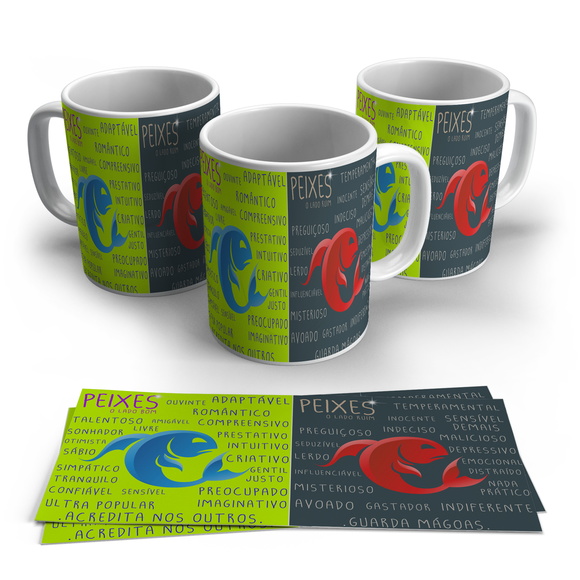 Caneca Porcelana Signos -Peixes