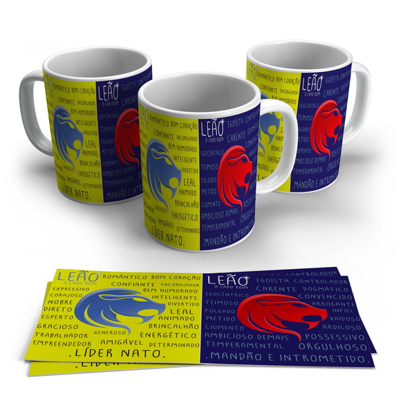 Caneca Porcelana Signos -leão