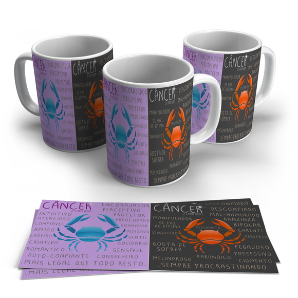 Caneca Porcelana Signos - Câncer