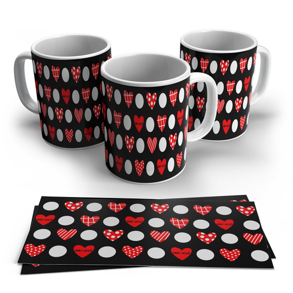 Caneca Porcelana Corações