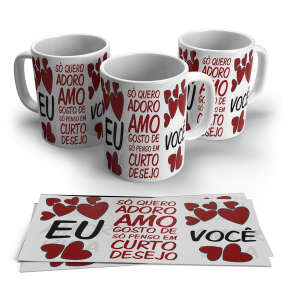 Caneca Porcelana Eu Amo Você