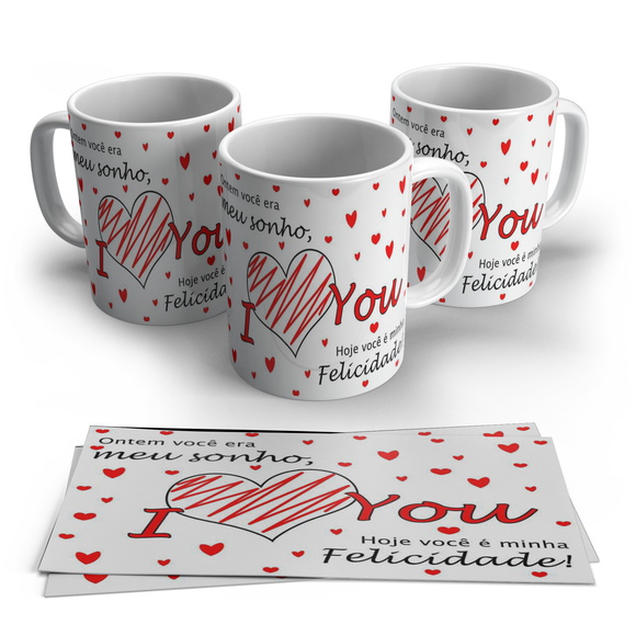 Caneca Porcelana I Love You