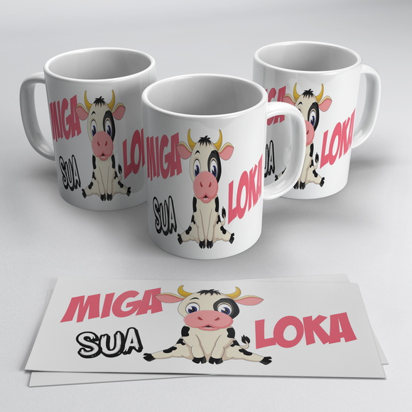Caneca Porcelana Miga Sua Louca
