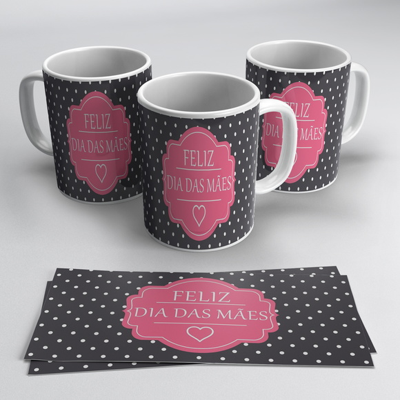 Caneca Porcelana Feliz Dia das Mães