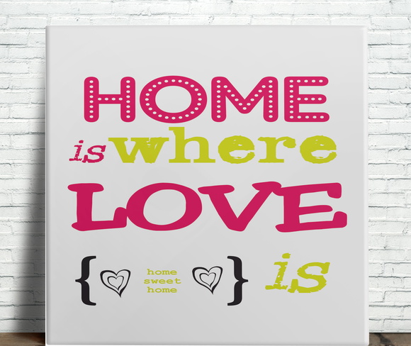 Azulejo Decorativo Frase - Home is Where