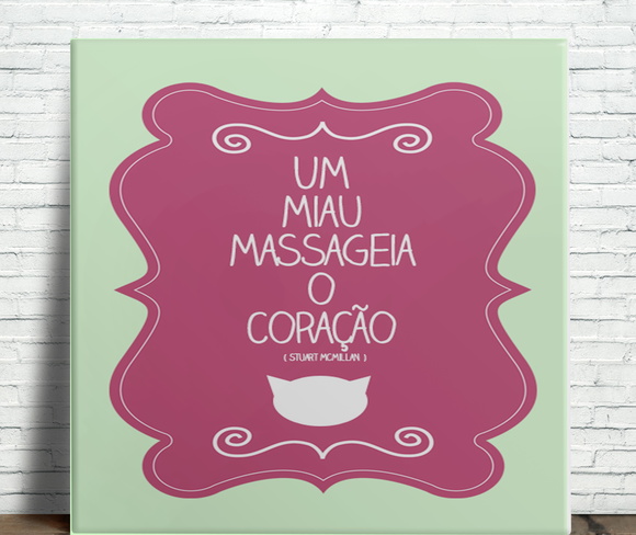 Azulejo Um Miau Massageia o Coração