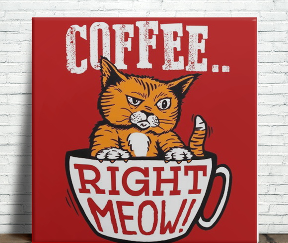 Azulejo Decorativo Coffee Right Meow